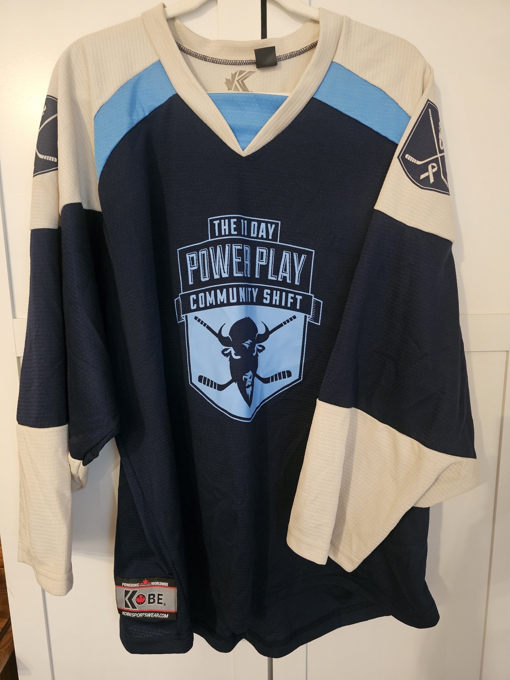 Kobe 11 Day Powerplay Community Shift Buffalo NY Hockey Jersey Canada Size L